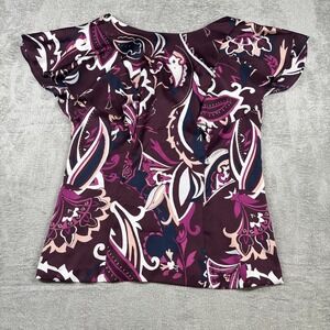 Banana Republic Floral Ruffle Short Sleeve Blouse Size 2